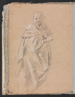 Verona Sketchbook: Standing monk (page 52), 1760. Creator: Francesco Lorenzi (Italian, 1723-1787).