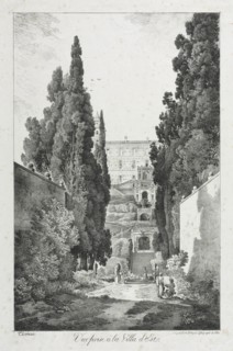 View at Villa dEste, Tivoli, 1817. Creator: Claude Thiénon (French, 1772-1846).