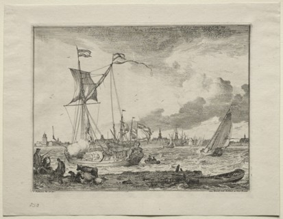 View of Amsterdam with Ships in Foreground, 1701. Creator: Ludolf Backhuysen (Dutch, 1631-1708); Ludolf Backhuysen (Dutch, 1631-1708).