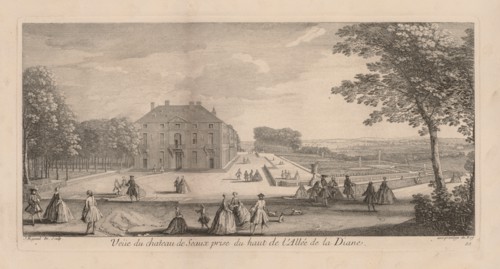 View of the Chateau de Seaux from Diana's Promenade. Creator: Jacques Rigaud (French, 1681-1754).