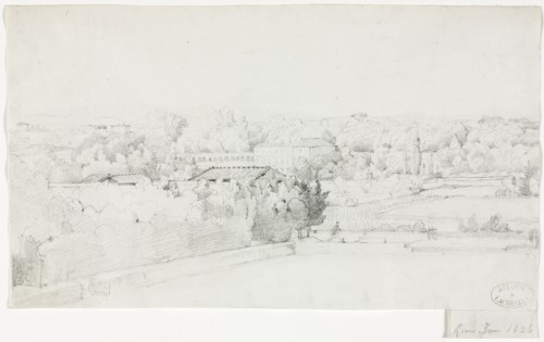 View of the Villa Borghese and its Orangerie from the Villa Medici, 1826. Creator: Frederic Bourgeois de Mercey (French, 1805-1860).
