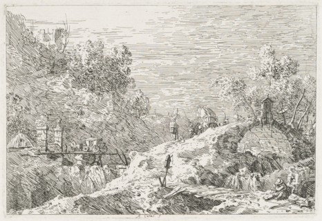 Views: Mountain Landscape with Five Bridges, 1735-1746. Creator: Antonio Canaletto (Italian, 1697-1768).