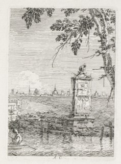 Views: The Little Monument under a Tree, 1735-1746. Creator: Antonio Canaletto (Italian, 1697-1768).