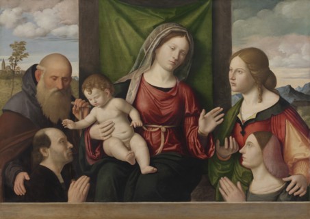 Virgin and Child with Saints and Donors, c. 1515. Creator: Giovanni Battista Cima da Conegliano (Italian, ca. 1459-1518); Workshop, and.