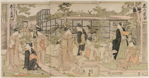 Visitors to the Shika Tea House, early 1790s. Creator: Utagawa Toyokuni (Japanese, 1769-1825).