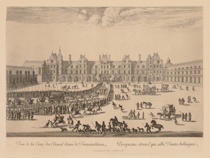 Vue de la Cour du Cheval-Blanc de Fontainebleau, 1667. Creator: Israël Silvestre (French, 1621-1691).