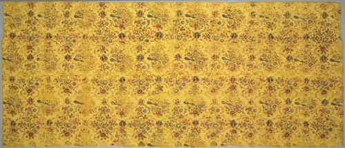 Wall cover with flora, peacocks, and portrait medallions, 1800s. Creator: Unknown.
