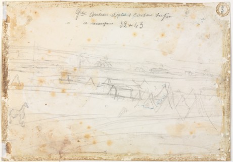 War Encampment Scene (verso), 19th century. Creator: Constantin Guys (French, 1805-1892).