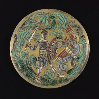 Warrior Fighting a Dragon, c. 1170-1180. Creator: Unknown.