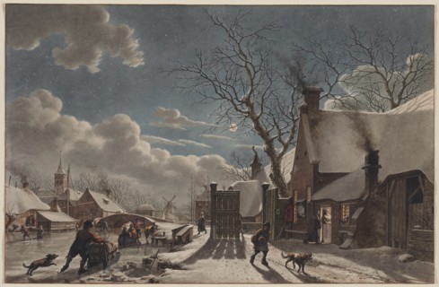 Winter Night in a Dutch Town, 1797. Creator: Jacob Cats (Dutch, 1741-1799).