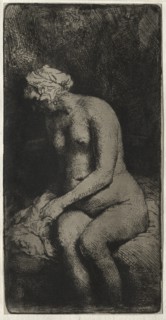 Woman Bathing Her Feet in a Brook, 1658. Creator: Rembrandt van Rijn (Dutch, 1606-1669).