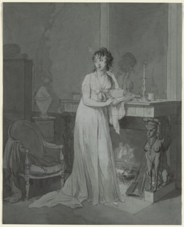 Woman in Front of a Fireplace, c. 1803. Creator: Louis Léopold Boilly (French, 1761-1845).