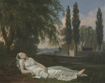 Woman Sleeping in a Landscape with a Letter, c. 1800. Creator: Bernard Gaillot (French, 1780-1847).