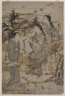 Women with Salt Pails; The Noda Tama River in Mutsu Province?, late 1780s. Creator: Kubo Shunman (1757-1820).