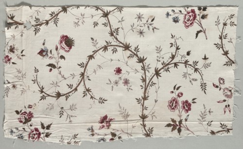 Woodblock Printed Cotton Fragment, 1785. Creator: Unknown.
