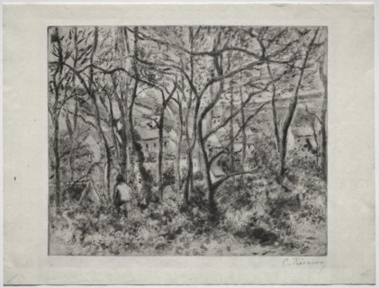 Wooded Landscape at LHermitage, Pontoise, 1879. Creator: Camille Pissarro (French, 1830-1903).