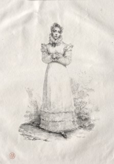 Young Woman Standing. Creator: Horace Vernet (French, 1789-1863).