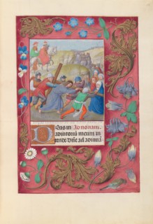 Hours of Queen Isabella the Catholic, Queen of Spain: Fol. 69r, Christ Carrying the Cross, c. 1500. Creator: Master of the First Prayerbook of Maximillian (Flemish, c. 1444-1519); Associates, and.