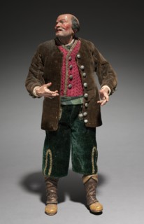Figure from a Crèche: Standing Man, 1780-1830. Creator: Unknown.