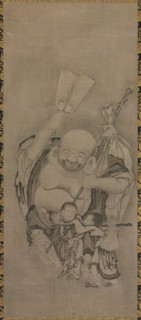 Hotei with Daoist Immortals: Hotei, c. 1575-1600. Creator: Ky?seki Tomonobu (Japanese, 1653-1721).