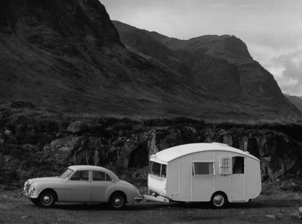 1955 MG ZA Magnette with 1954 Pipit Caravan. Creator: Unknown.