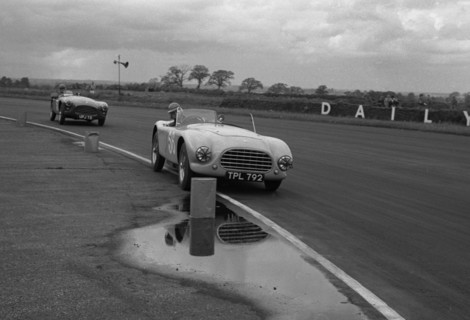 1953 A.C. Ace prototype, V.Davison at Silverstone 1954. Creator: Unknown.