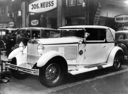 1928 Audi Imperator at motor show. Creator: Unknown.