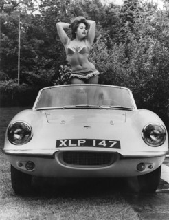 1959 Elva with posing female model. Creator: Unknown.