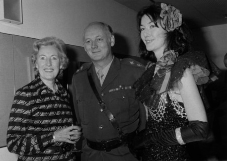 Dame Vera Lynn with Lord and Lady Montagu at Beaulieu party, mid 1970's. Creator: Unknown.