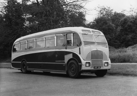 1951 Daimler CVD6 coach with Burlingham body. Creator: Unknown.