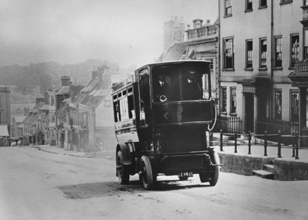 1905 Clarkson steam bus in Lymington High Street. Creator: Unknown.