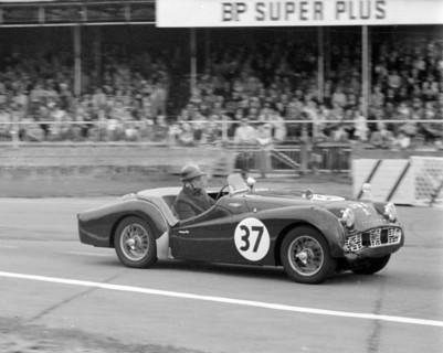 Triumph TR3A, R.J.E. Dangerfield. B.A.R.C. event at Goodwood 1959. Creator: Unknown.