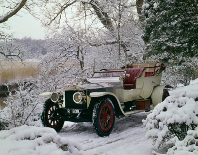1909 Rolls - Royce Silver Ghost Roi Des Belges in snowy conditions at Beaulieu. Creator: Unknown.