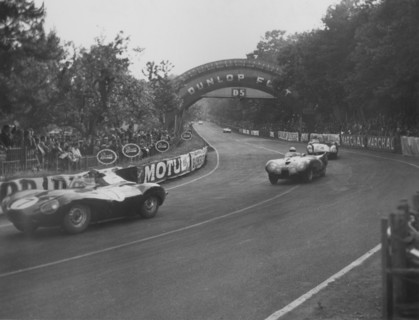 Jaguar D type, Rolt/Hamilton 1955 Le Mans. Creator: Unknown.