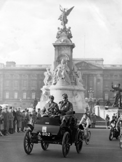 1902 Albion dog - cart on 1954 London to Brighton run, Ken Wharton. Creator: Unknown.