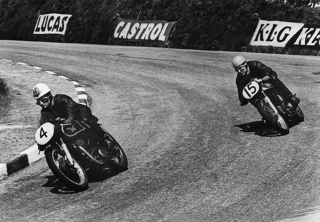 Matchless & Norton 1956 Isle of Man Tourist Trophy race. Creator: Unknown.