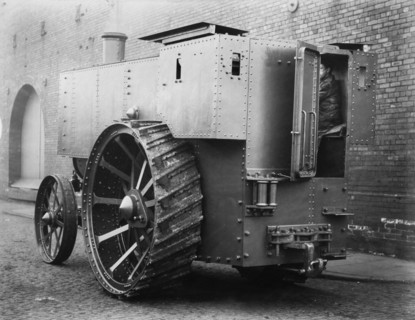 Fowler armoured traction engine. Creator: Unknown.