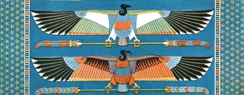 Vulture ceiling decorations, Philae, Egypt, (1928). Creator: Unknown.