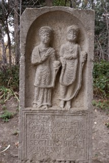 Algeria, Timgad, Museum, gravetstones