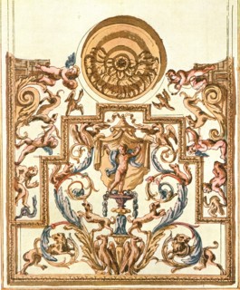Sketch for decorative painting, France, (1928). Creator: Unknown.