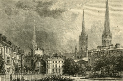 'Coventry - The Spires of Trinity, St. Michael's, and Christ Church', 1898. Creator: Unknown.