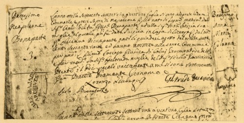 Napoleon's birth certificate, 19 July 1782, (1921). Creator: Unknown.