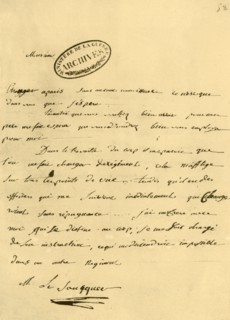 Letter from Napoleon to Le Saucquer, war clerk, 3 June 1791, (1921). Creator: Napoleon Bonaparte I.
