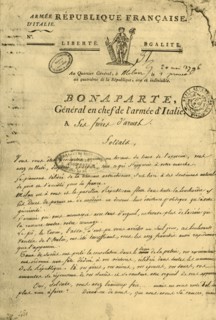 Proclamation by Napoleon to his 'brothers in arms', 20 May 1796, (1921). Creator: Unknown.