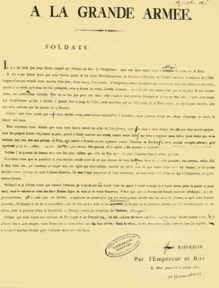 Proclamation to the army, 13 October 1805, (1921). Creator: Unknown.