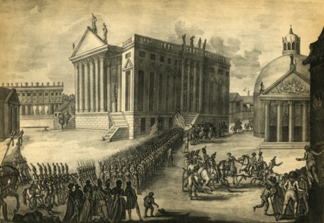 Triumphant entry of the French into the city of Berlin, 27 October 1806, (1921). Creator: Pierre Adrien Le Beau.