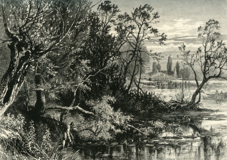 'Temple Lock, Near Marlow', c1870.