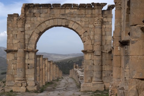 Algeria, Djemila, Cardo view