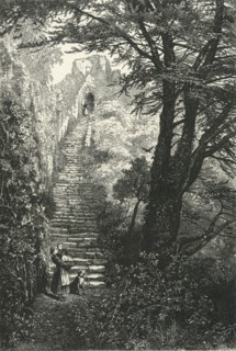 'Staircase to Carisbrook Keep', c1870.