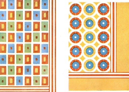 Painted ceiling patterns in the tomb of Nebamon at Thebes, Egypt, (1928).  Creator: Unknown.